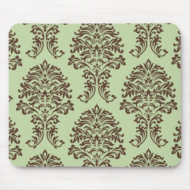 Customisable Colour Damask Mouse Pad (Front)
