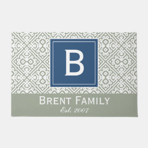 Customisable Colour Door Mat, Grey Blue Doormat