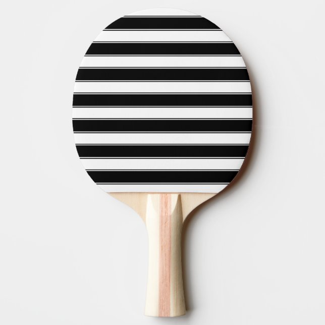 Customisable Colour Monogram Black and White Ping Pong Paddle (Back)