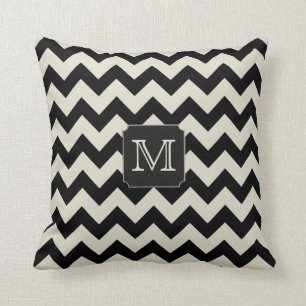 Customisable Colour - Monogram Chevron Cushion