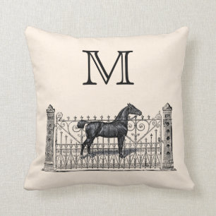 Customisable Colour Monogram Equestrian Cushion
