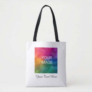 Customisable Colour Photo Text Template Calligraph Tote Bag