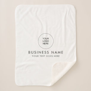 Customisable Colour Text Your Business Logo Cute Sherpa Blanket