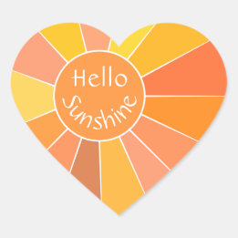 Customisable Colourful Abstract Sun Design | Heart Sticker