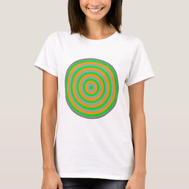 Customisable Colourful Concentric Circle Design T-Shirt (Front)