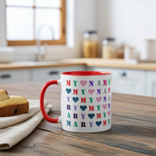 Customisable Colourful Name, 16 Letter or Number Mug