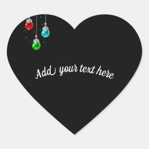 Customisable colourful pearls heart sticker
