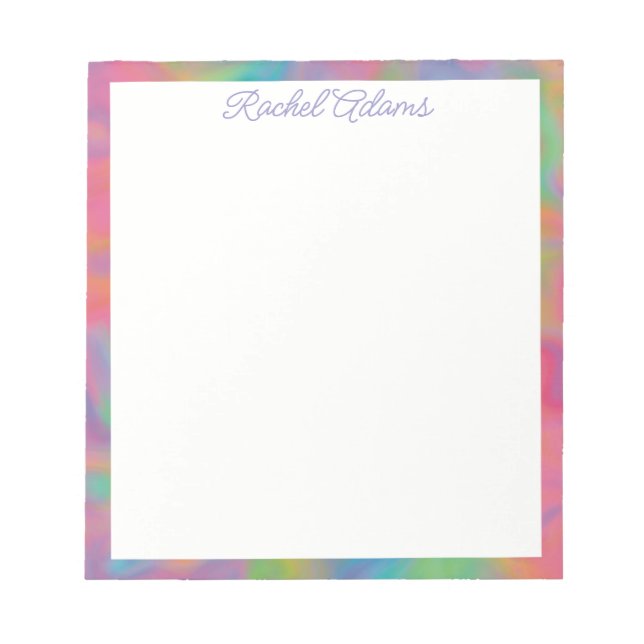 Customisable Colourful Splotches Notepad (Front)