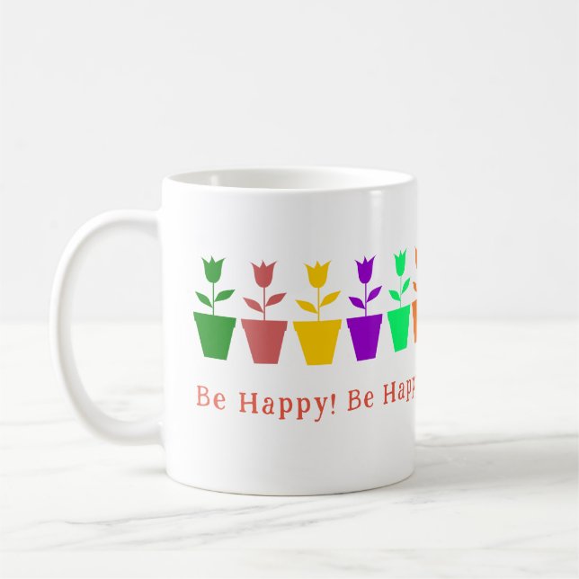 Customisable & Colourful Tulip Coffee Mug (Left)