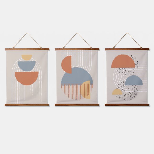 Customisable Colours Modern Abstract Wall Art (Triple)