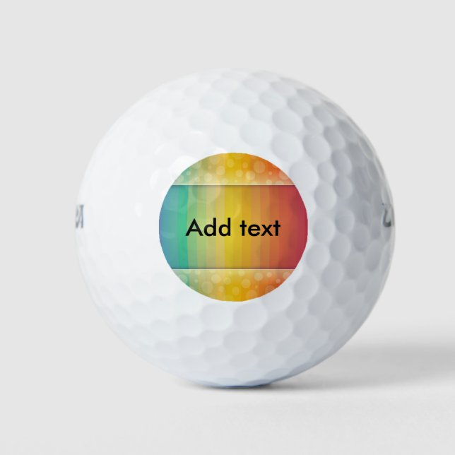 Customisable, Colours of the Rainbow Template Golf Balls (Front)
