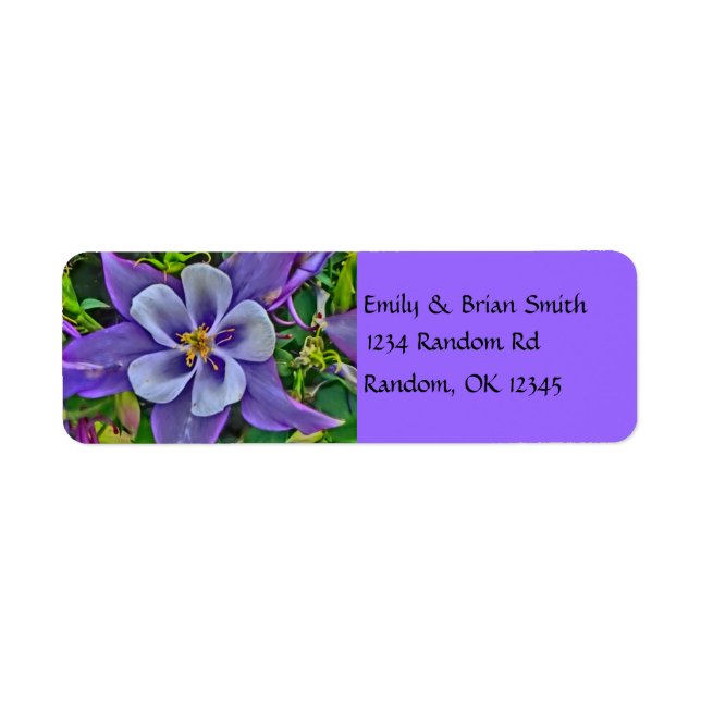 Customisable columbine flower bright labels (Front)
