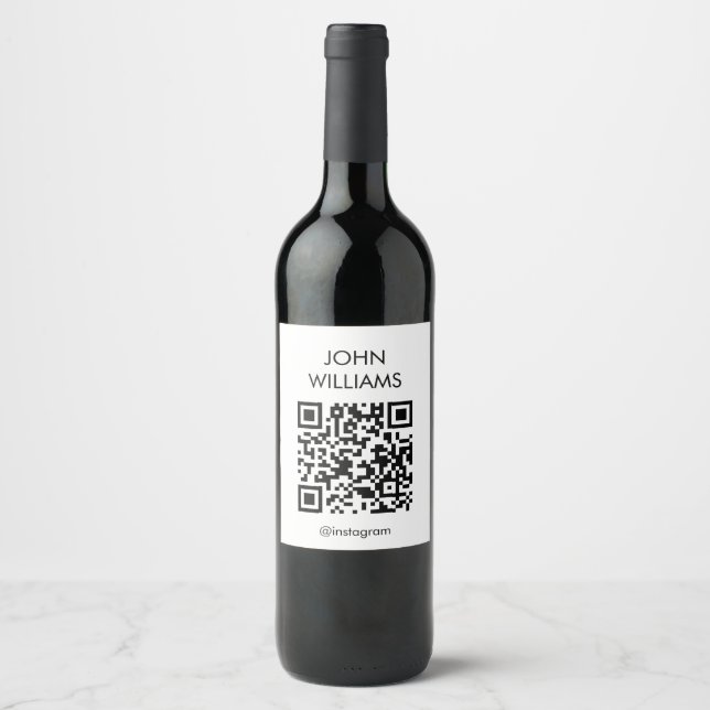 Customisable Company Exhibition Opening QR Code Wine Label (Front)