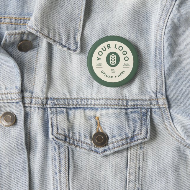 Customisable Company Logo Sage Green 6 Cm Round Badge (In Situ)