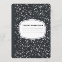Customisable Composition Notebook Invitation