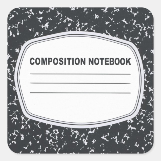 Customisable Composition Notebook Stickers (Front)