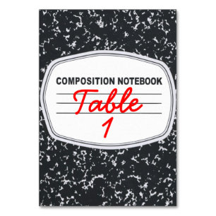 Customisable Composition Notebook Table Card