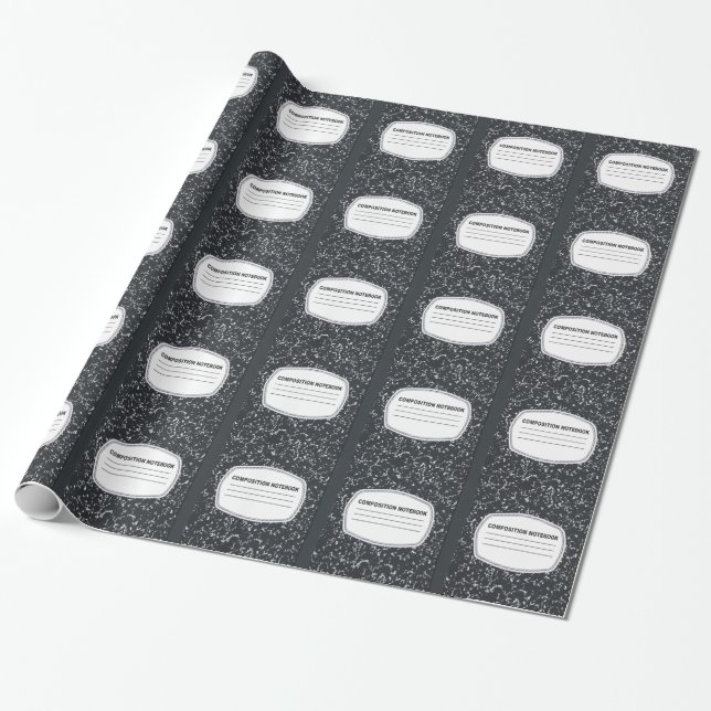 Customisable Composition Notebook Wrapping Paper (Unrolled)