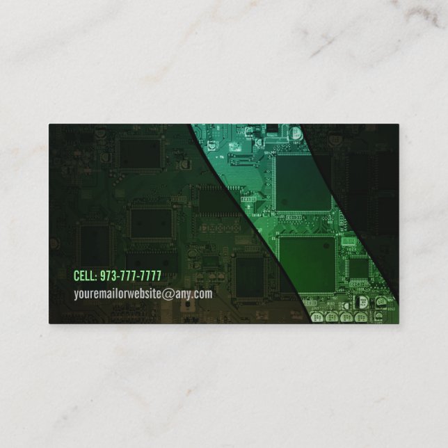 Customisable Computer Chip Business Cards (Back)