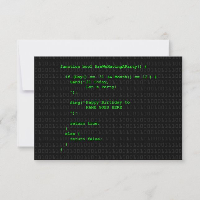 Customisable Computer Program Party Invitation (Front)