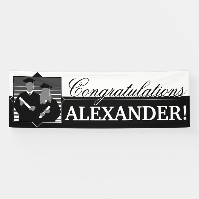 Customisable Congratulations graduation banner (Horizontal)