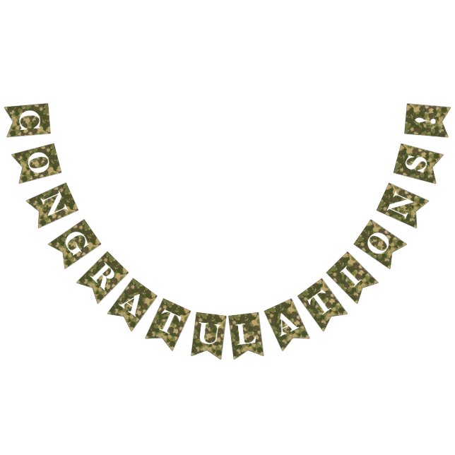 Customisable CONGRATULATIONS! on CAMOUFLAGE Bunting (All)