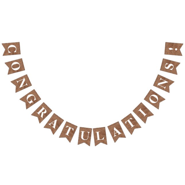 Customisable CONGRATULATIONS! on Simulated Burlap Bunting (All)