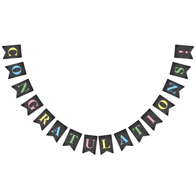 Customisable CONGRATULATIONS! Simulated Chalkboard Bunting (All)