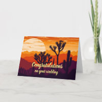 Customisable congratulations wedding desert sunset