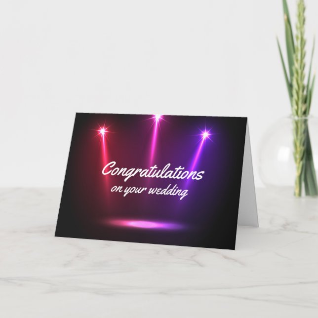 Customisable congratulations wedding spotlights card (Front)