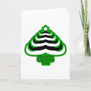 Customisable Cool and fun Moustache Christmas Tree Holiday Card