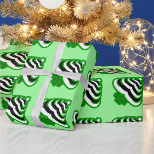 Customisable Cool and fun Moustache Christmas Tree Wrapping Paper