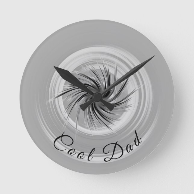 Customisable Cool Dad Contemporary Design Round Clock (Front)