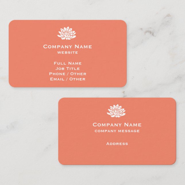 Customisable Coral Business Card (Front/Back)