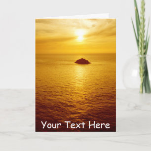 Customisable Cornwall sunset Card