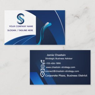 Customisable Corporate Business Card   Navy Blue