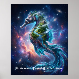 Customisable Cosmic Seahorse Poster