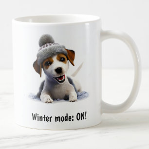 Customisable Cosy Jack Russell Terrier Snow Day Coffee Mug