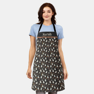 Customisable Cottagecore Ghost Pink Floral Pattern Apron