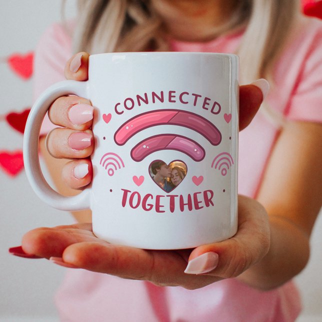 Customisable Couple Photo Mug, Connected Together  Coffee Mug (Creator Uploaded)