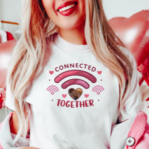 Customisable Couple Photo Tee, Connected Together  T-Shirt