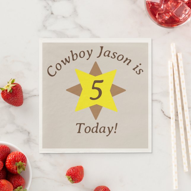 Customisable Cowboy themed  Napkin (Insitu)