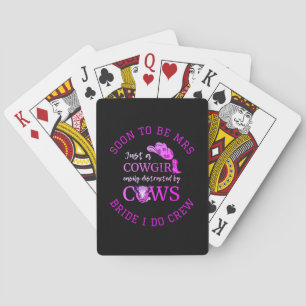 Customisable Cowgirl Bachelorette BRIDE I DO CREW Playing Cards