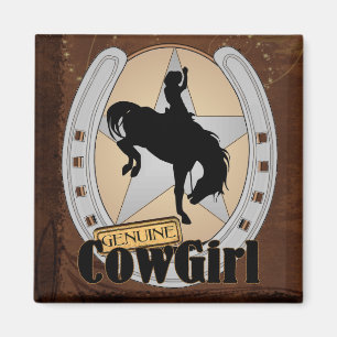 Customisable Cowgirl Rodeo Magnet