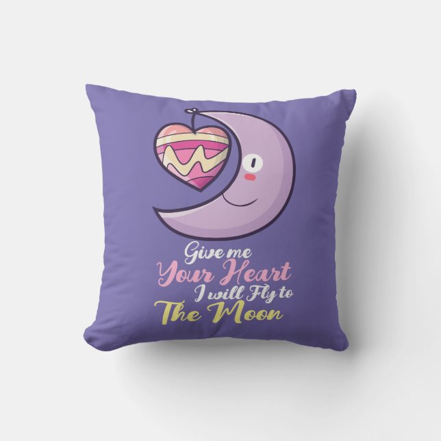 Customisable Crescent Heart Cushion (Front)