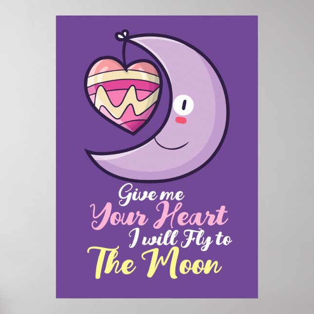 Customisable Crescent Heart Poster (Front)