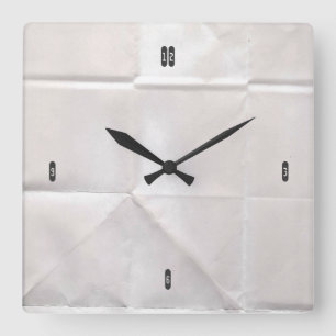 Customisable Crumpled Brown Paper Square Wall Clock