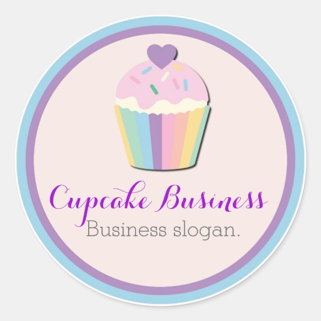 Customisable cupcake business sticker labels (Front)