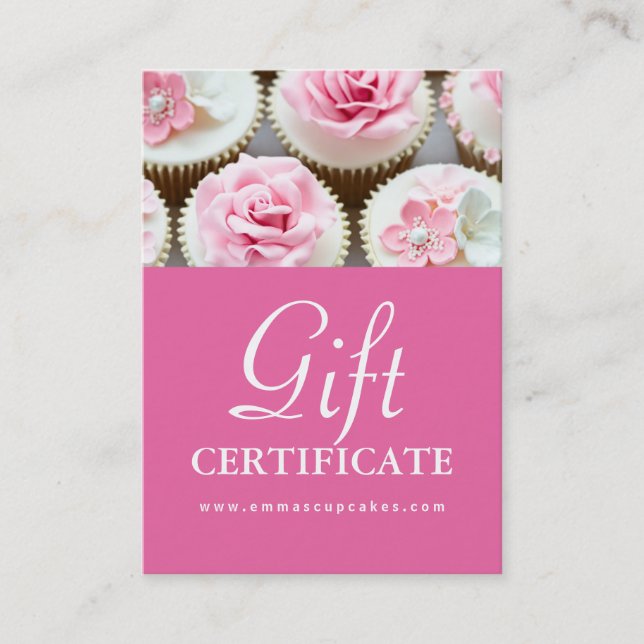 Customisable Cupcake Gift Certificate (Front)