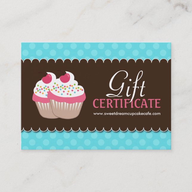 Customisable Cupcake Gift Certificate (Front)